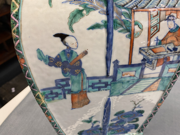 A Chinese doucai vase with elephant handles, Qianlong/Jiaqing